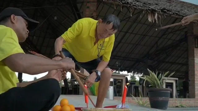 People working together during a sand construction